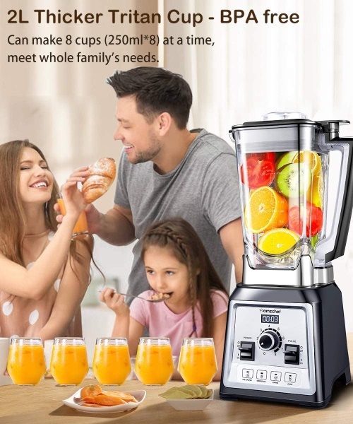 Blender Frullatore Professionale 2000W con 8 Velocità e 4 Programmi Homgeek  